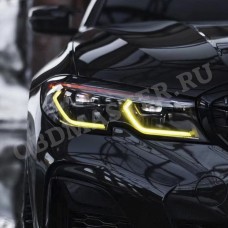 Желтые ангельские глазки для BMW 3 серии в кузове G20, G21